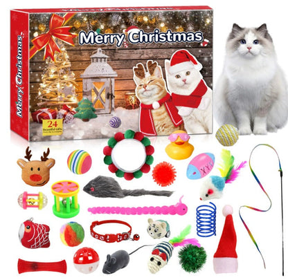 Fun Cat Countdown Calendar with Playful Toys and Snacks